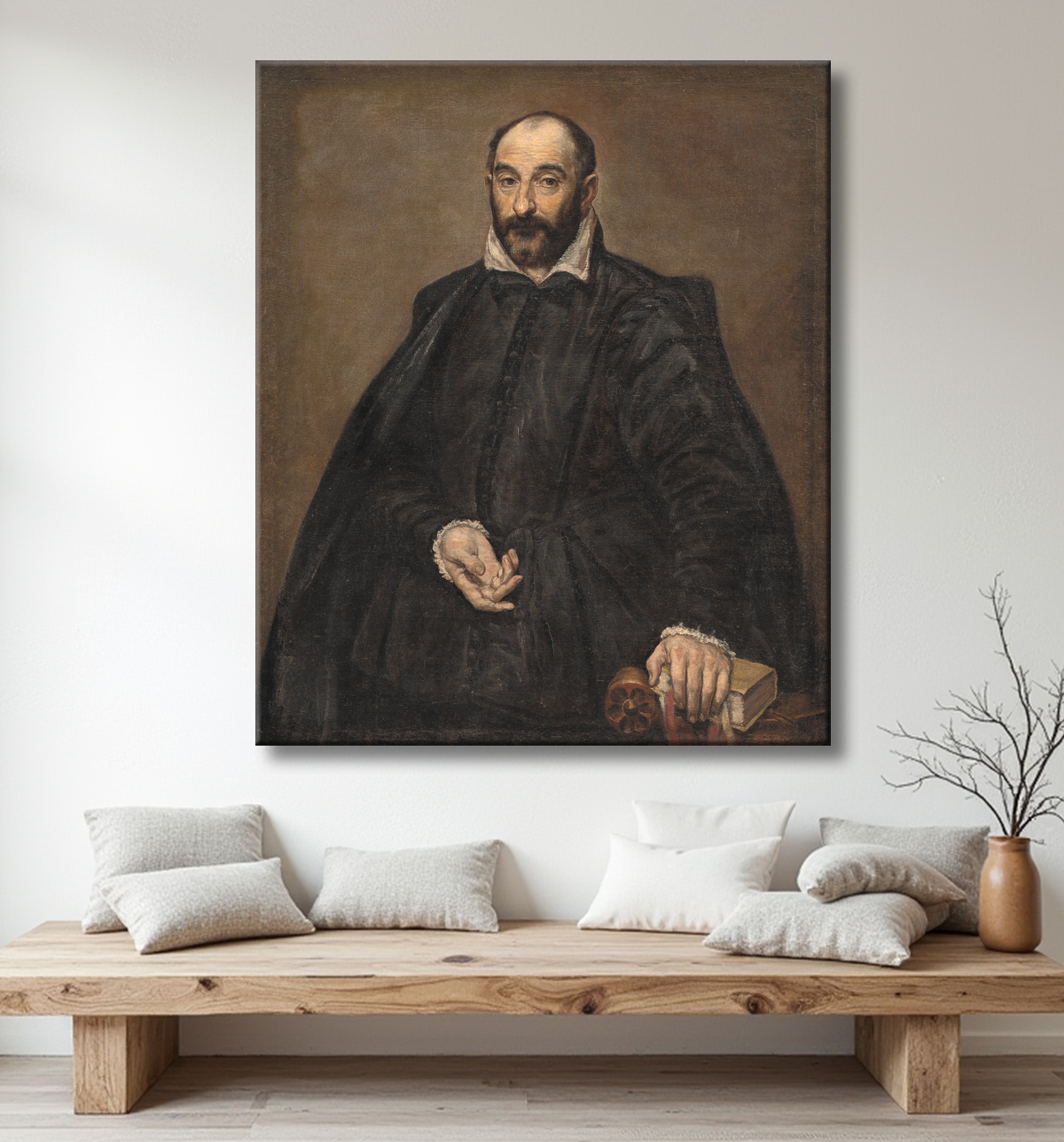 Reproduction Portrait d'un homme de Greco, El avec decor