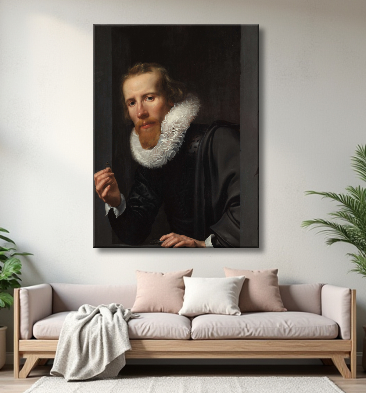 Reproduction Portrait d'un orfèvre, probablement Bartholomeus Jansz van Assendelft de Werner van den Valckert avec decor
