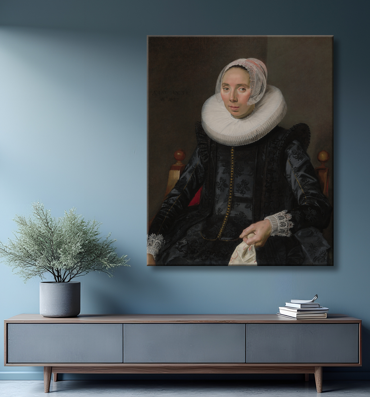 Reproduction Portrait d'une dame de Frans Hals avec decor
