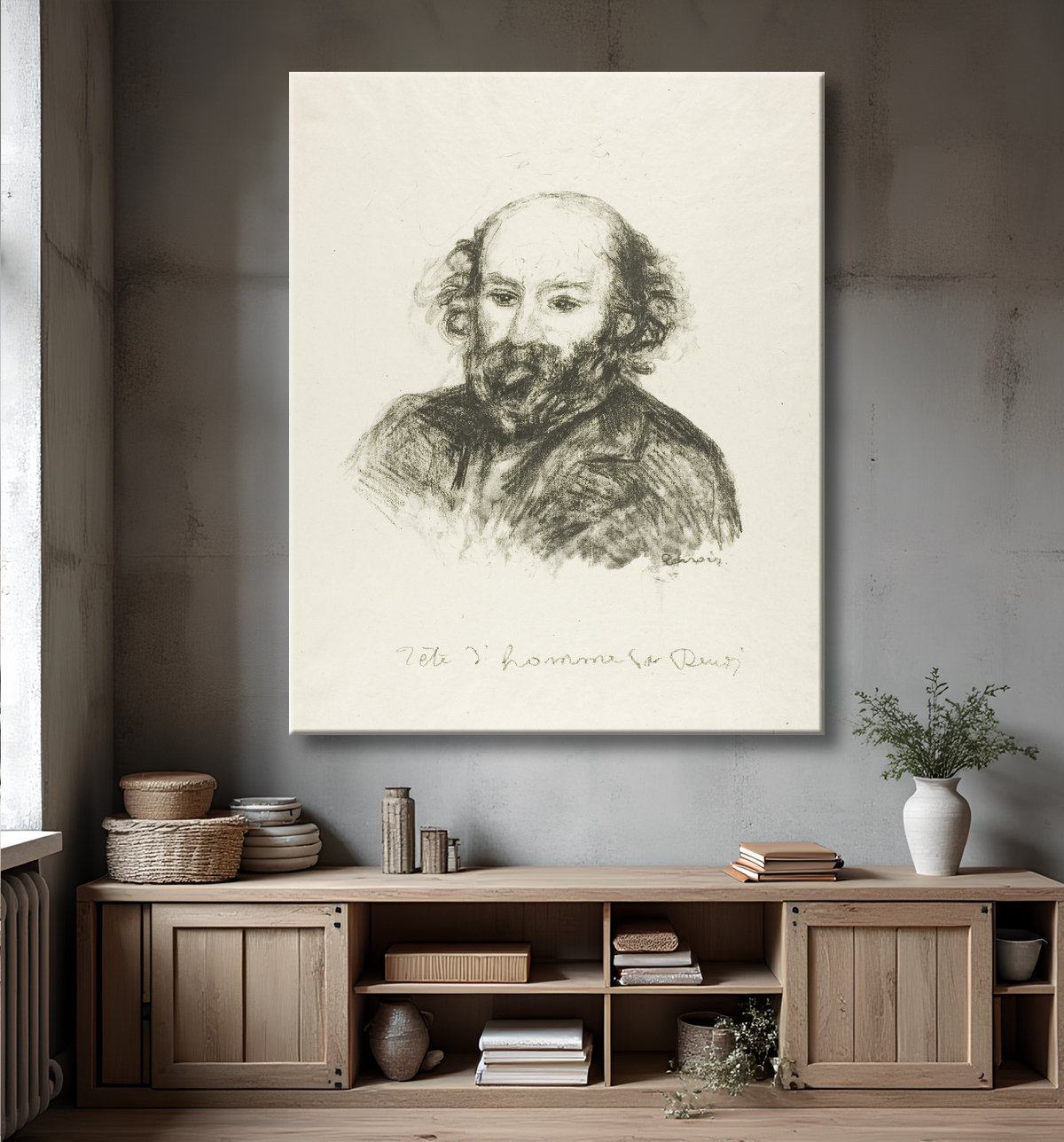 Reproduction Portrait de Cézanne de Pierre-Auguste Renoir avec decor