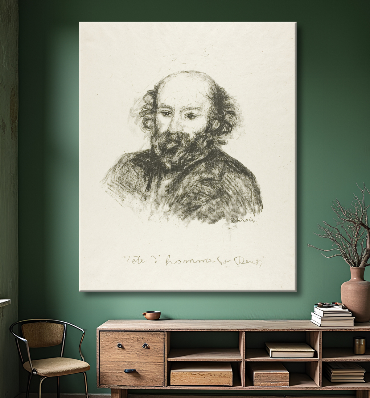 Reproduction Portrait de Cézanne de Pierre-Auguste Renoir avec decor