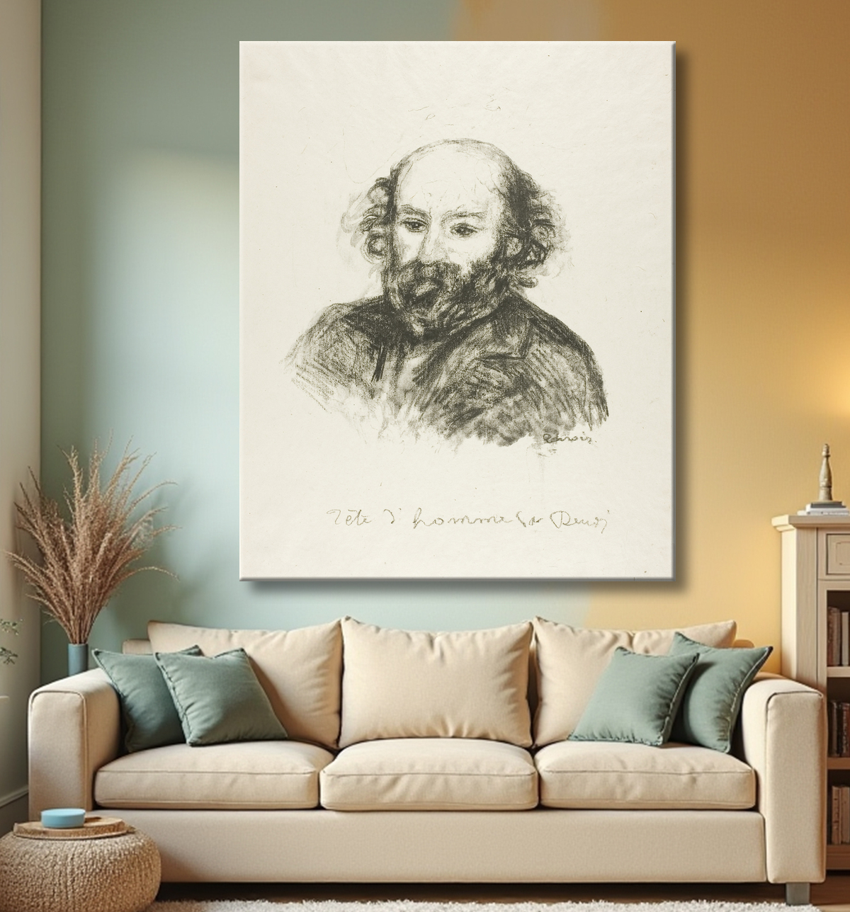 Reproduction Portrait de Cézanne de Pierre-Auguste Renoir avec decor