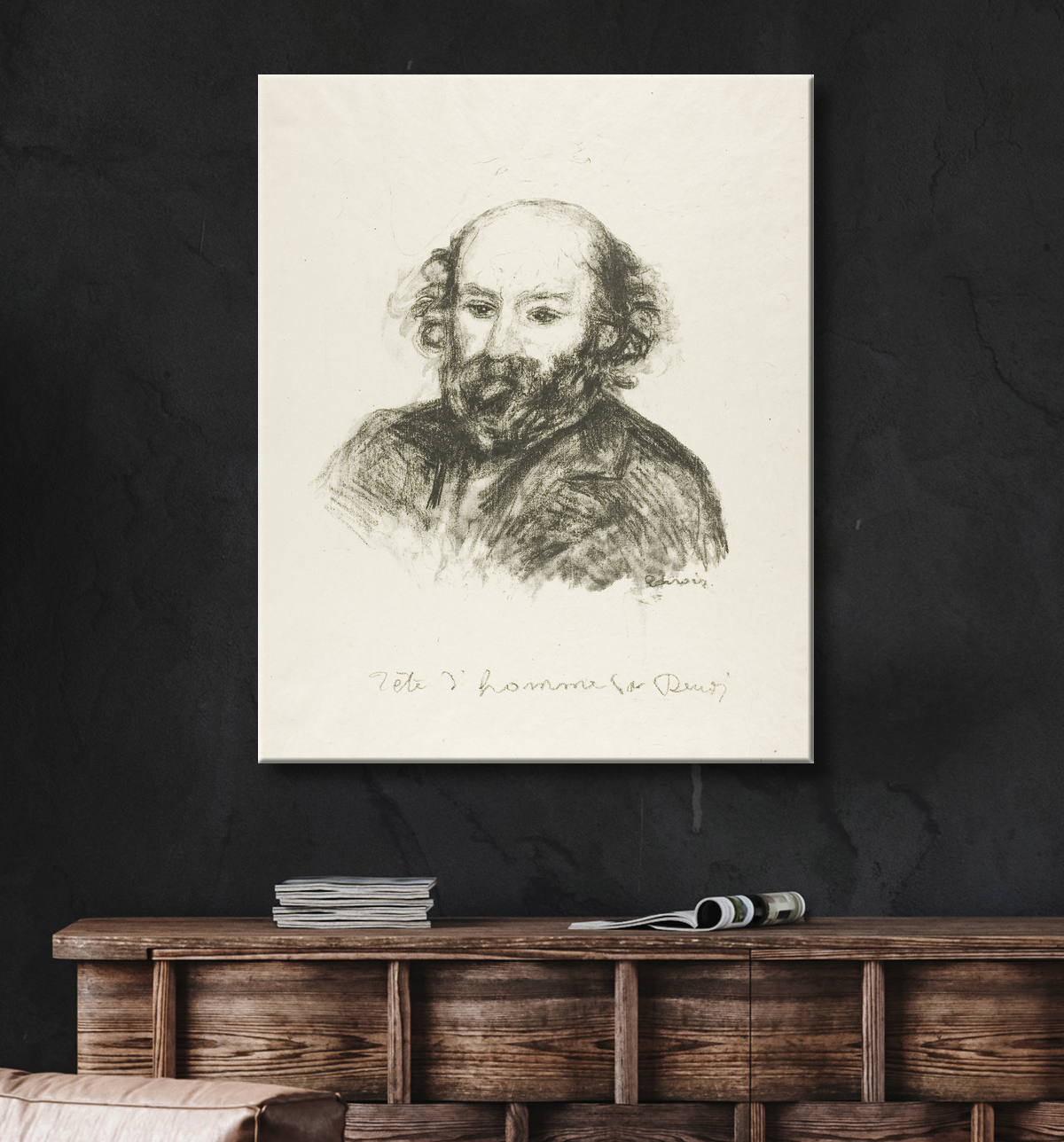 Reproduction Portrait de Cézanne de Pierre-Auguste Renoir avec decor