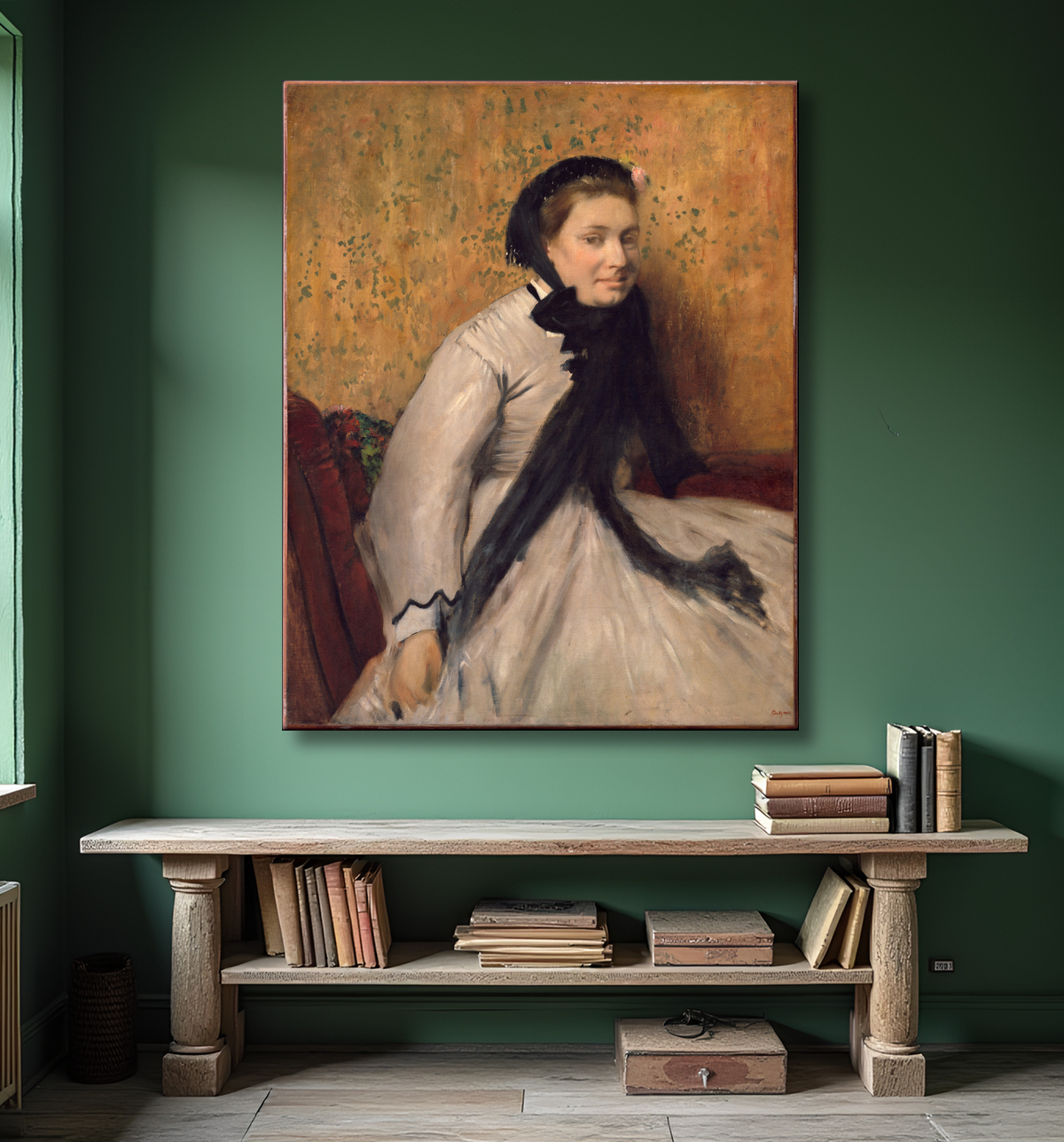 Reproduction Portrait de femme en gris de Edgar Degas avec decor