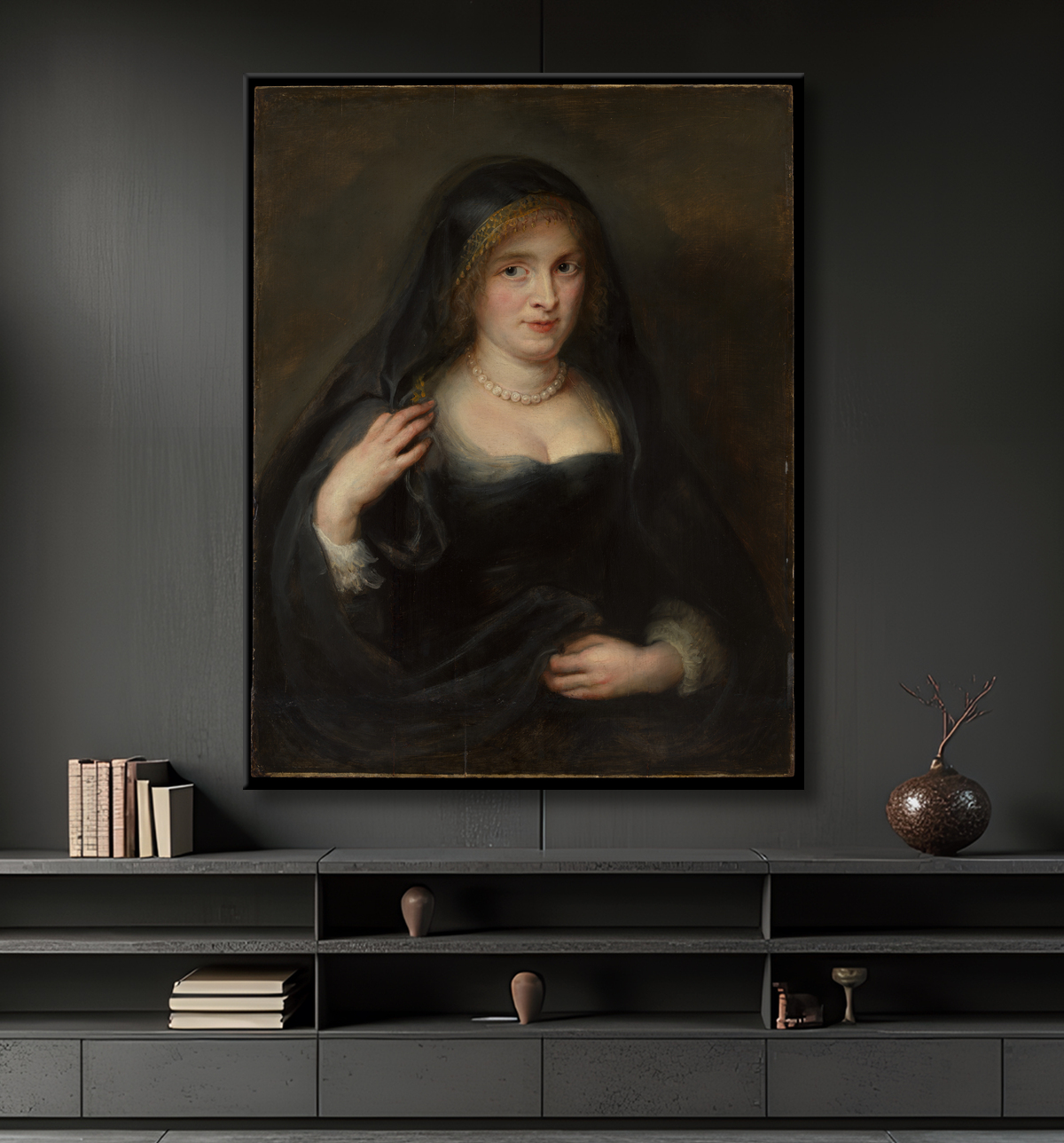 Reproduction Portrait de femme, probablement Susanna Lunden (Susanna Fourment, 1599-1628) de Peter Paul Rubens avec decor