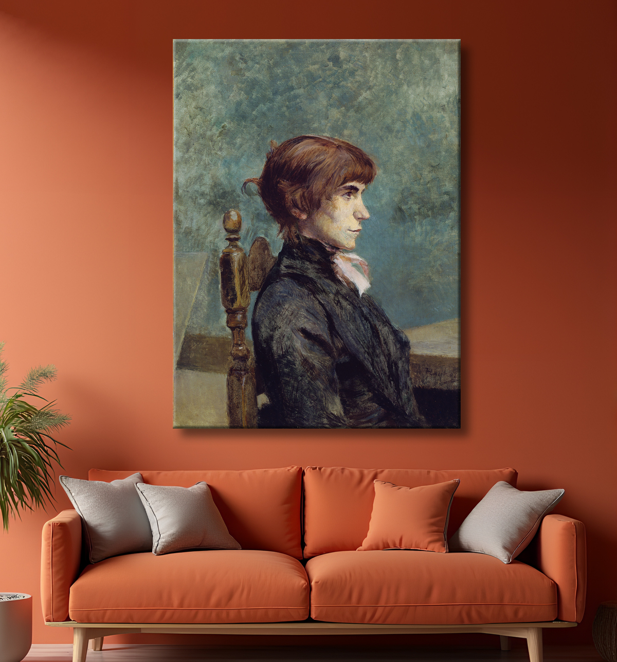 Reproduction Portrait de Jeanne Wenz de Henri de Toulouse-Lautrec avec decor