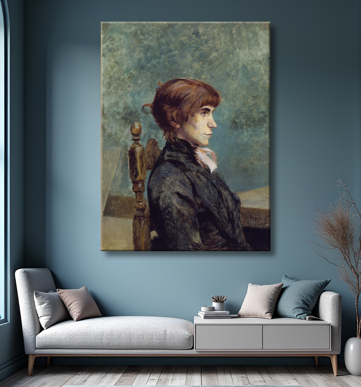 Reproduction Portrait de Jeanne Wenz de Henri de Toulouse-Lautrec avec decor