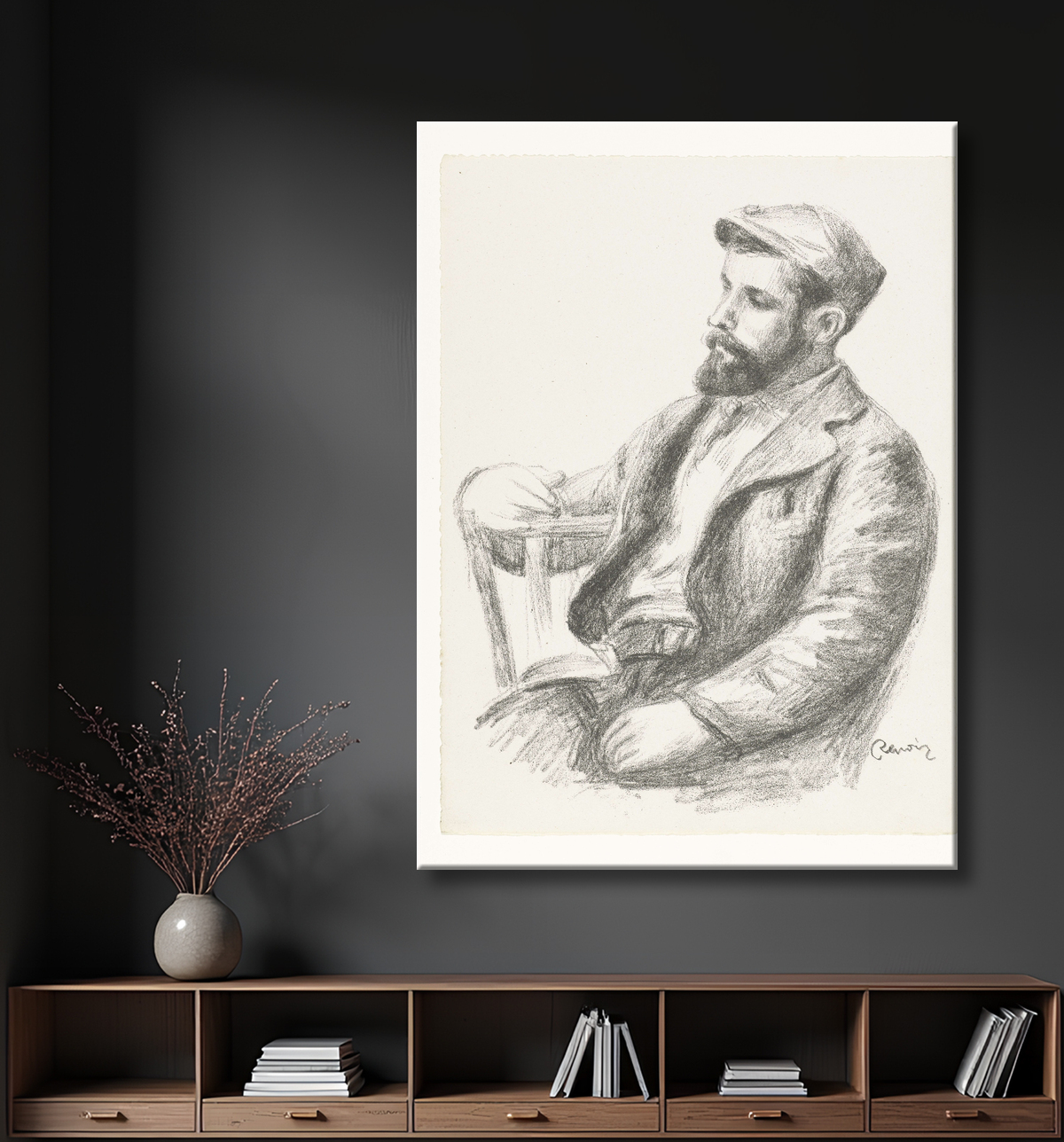 Reproduction Portrait de l'artiste Louis Valtat de Pierre Auguste Renoir avec decor