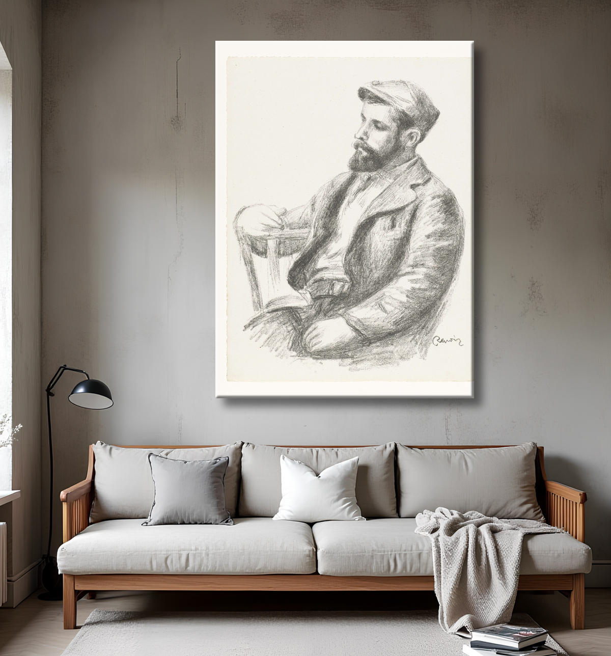 Reproduction Portrait de l'artiste Louis Valtat de Pierre Auguste Renoir avec decor