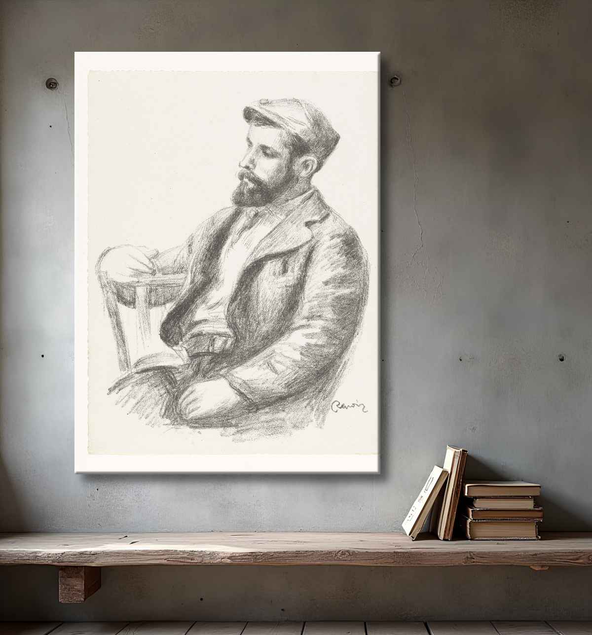 Reproduction Portrait de l'artiste Louis Valtat de Pierre Auguste Renoir avec decor