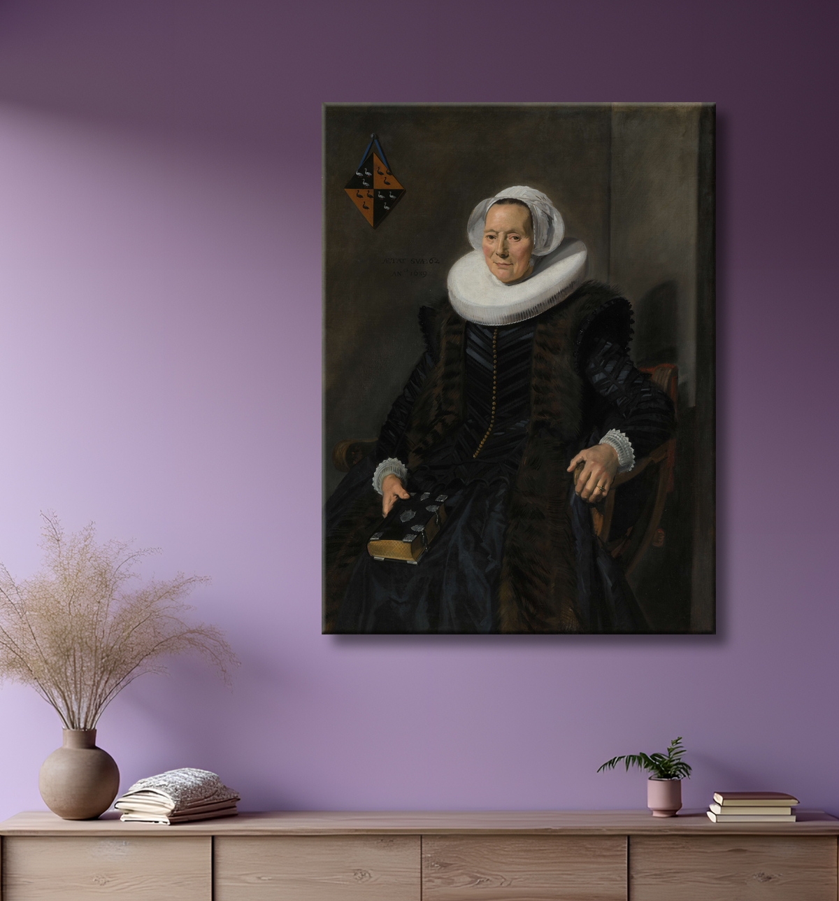 Reproduction Portrait de Maritge Claesdr Vooght de Frans Hals avec decor