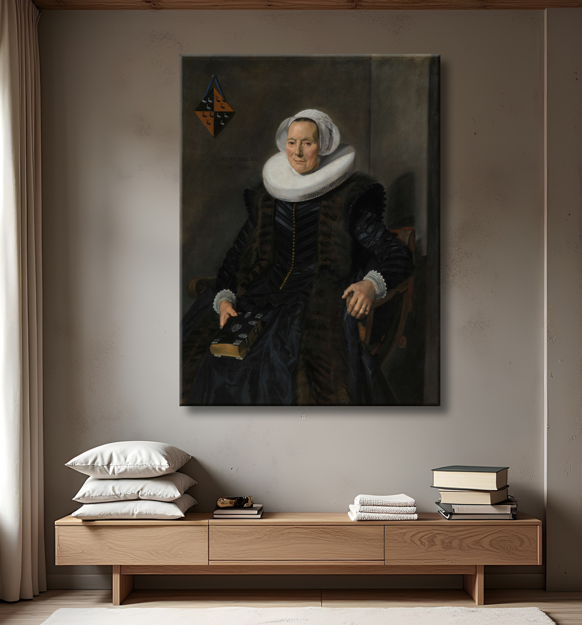 Reproduction Portrait de Maritge Claesdr Vooght de Frans Hals avec decor