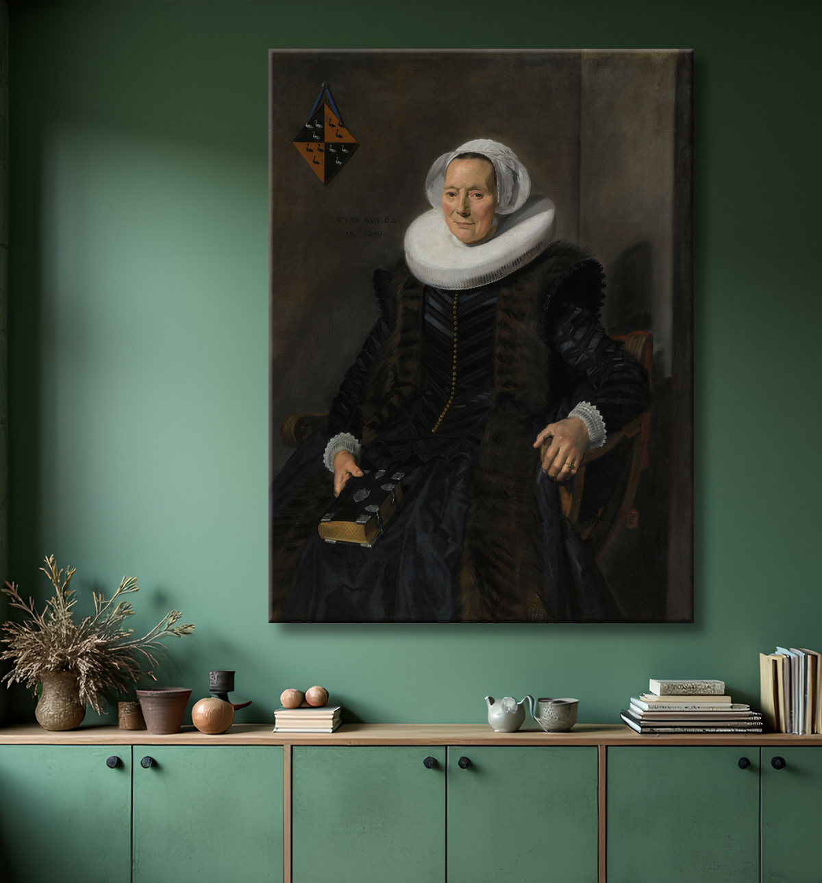 Reproduction Portrait de Maritge Claesdr Vooght de Frans Hals avec decor