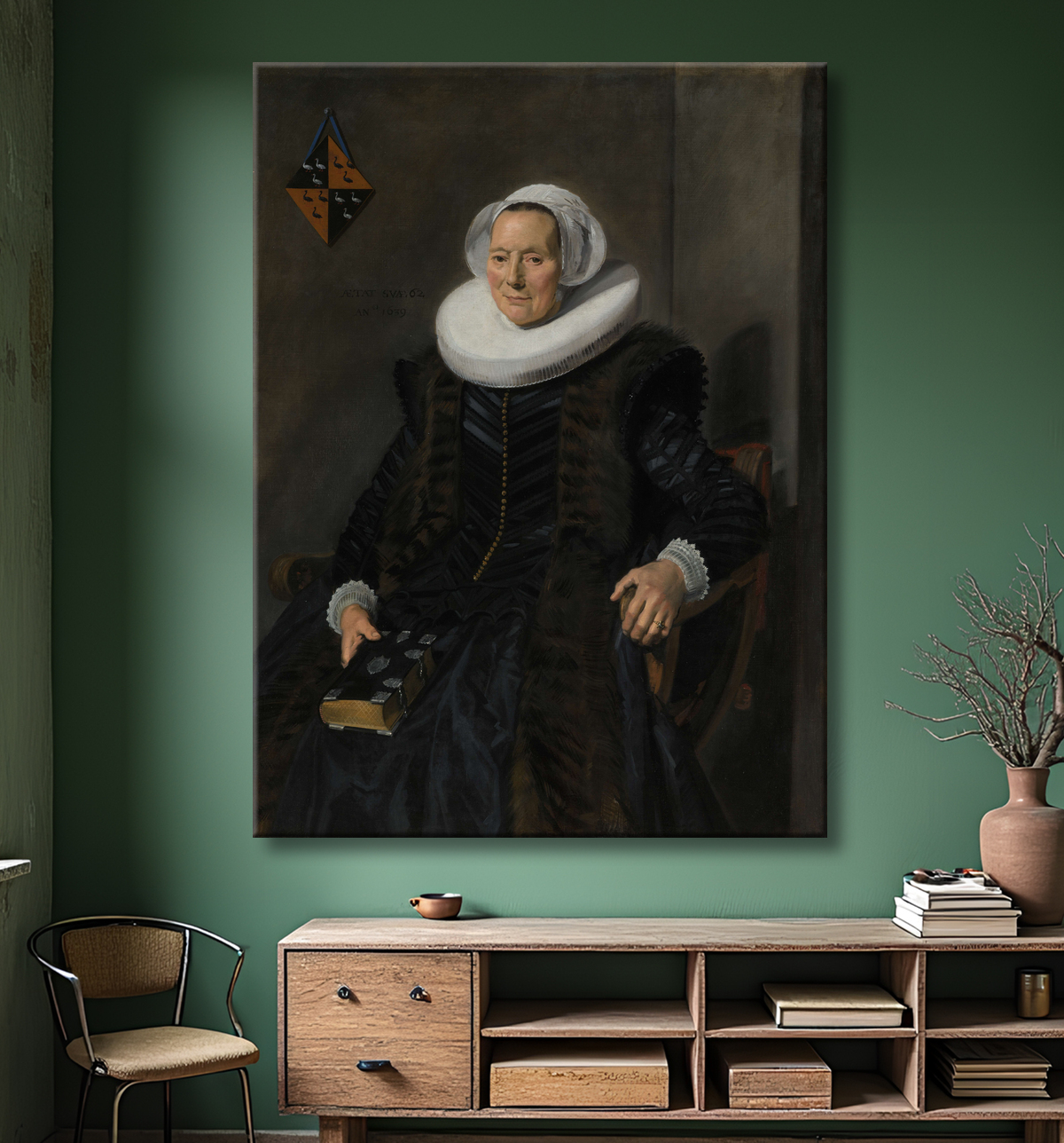 Reproduction Portrait de Maritge Claesdr Vooght de Frans Hals avec decor