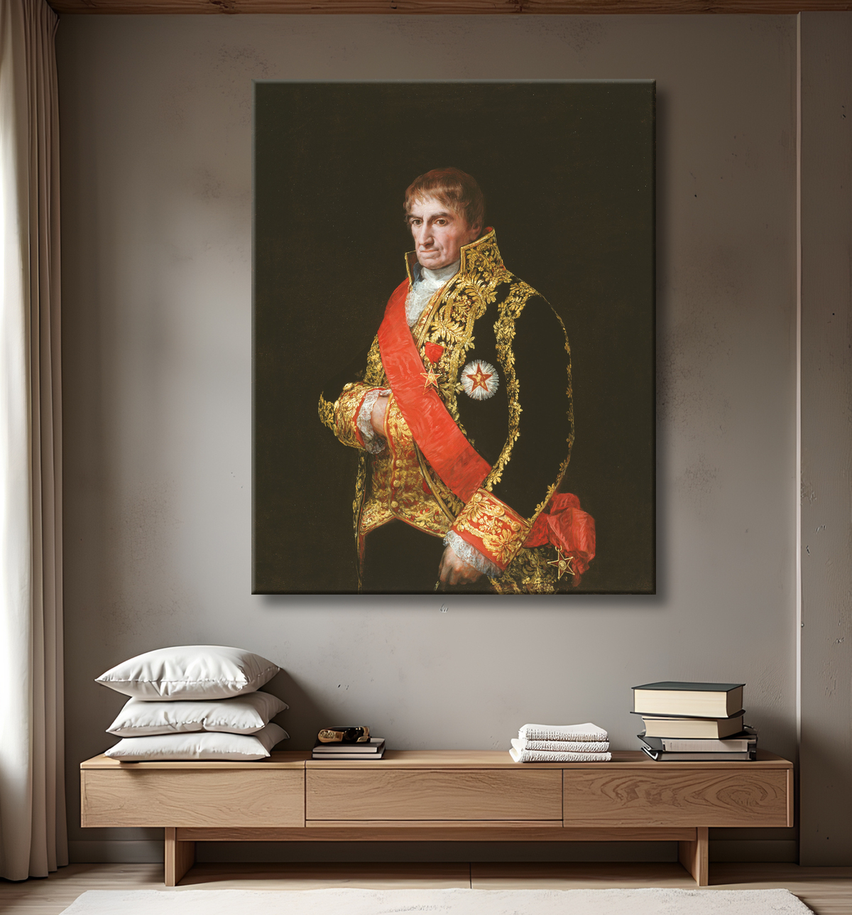 Reproduction Portrait du général José Manuel Romero de Francisco José de Goya y Lucientes avec decor