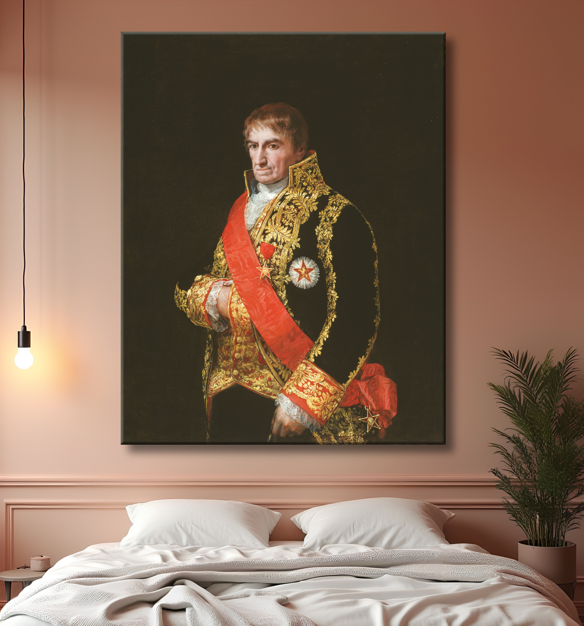 Reproduction Portrait du général José Manuel Romero de Francisco José de Goya y Lucientes avec decor
