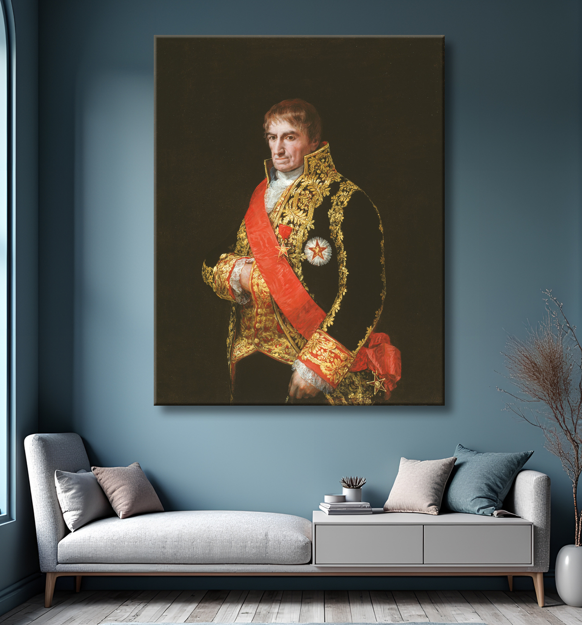 Reproduction Portrait du général José Manuel Romero de Francisco José de Goya y Lucientes avec decor