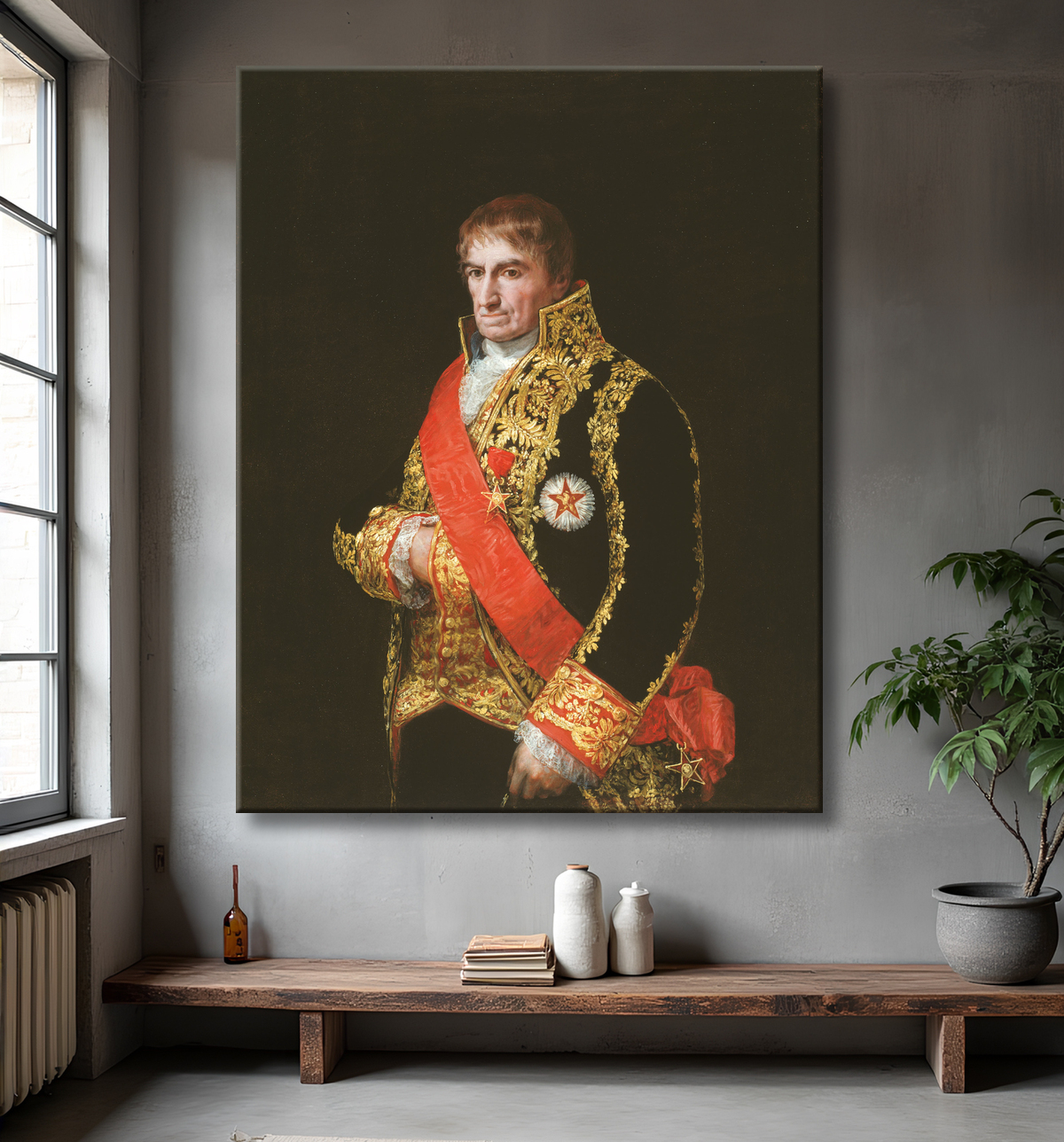 Reproduction Portrait du général José Manuel Romero de Francisco José de Goya y Lucientes avec decor