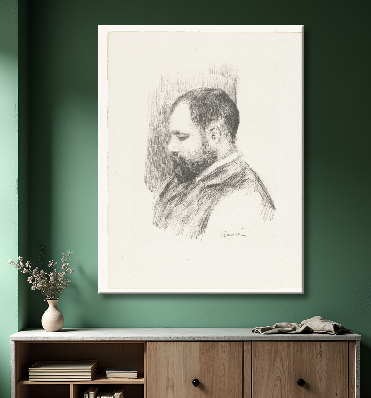 Reproduction Portrait du marchand d'art Ambroise Vollard de Pierre Auguste Renoir avec decor