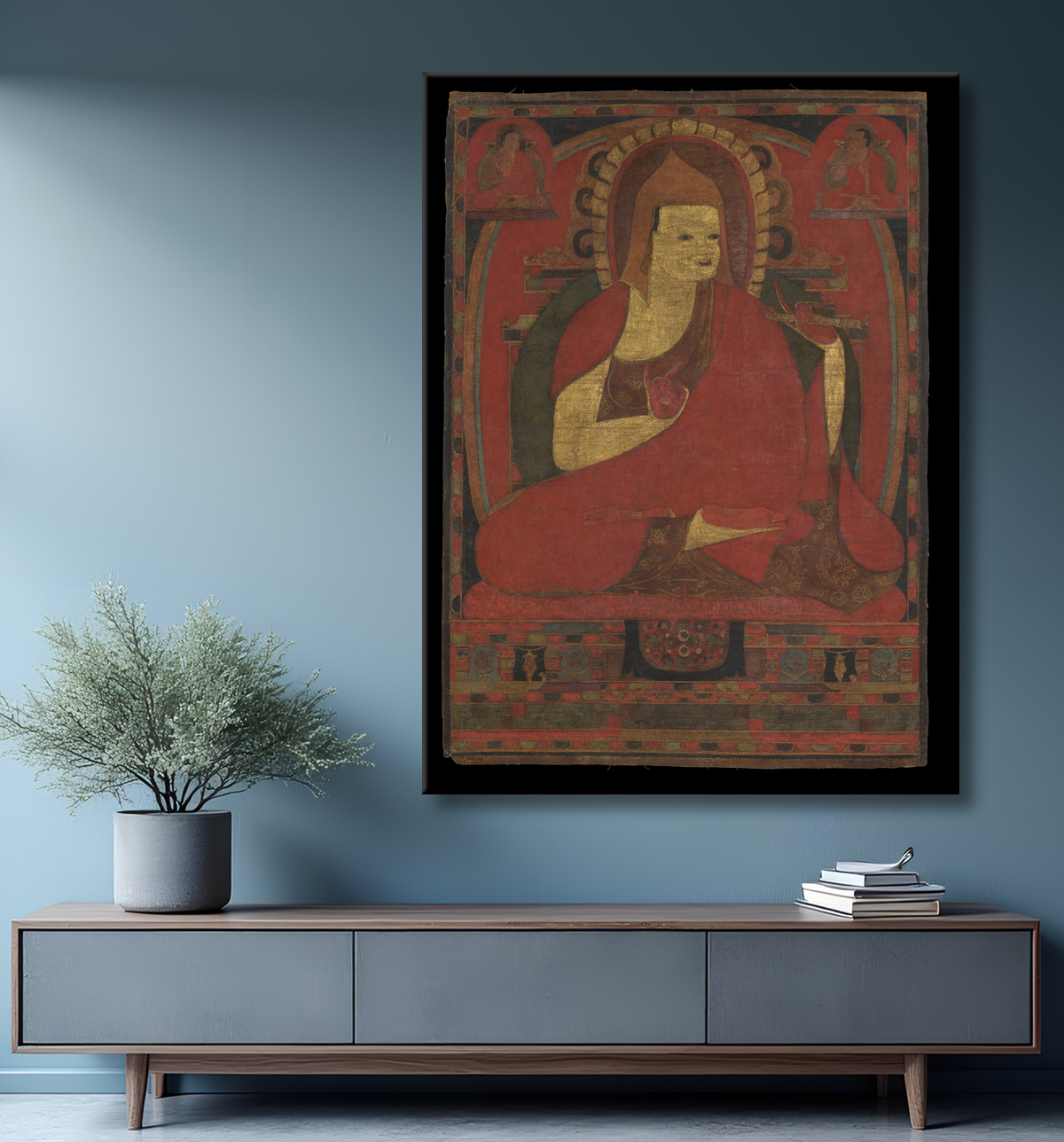 Reproduction Portrait du moine indien Atisha avec decor