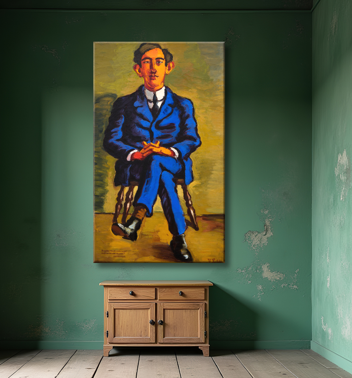 Reproduction Portrait du poète Emil Bønnelycke de Lundstrøm, Vilhelm avec decor