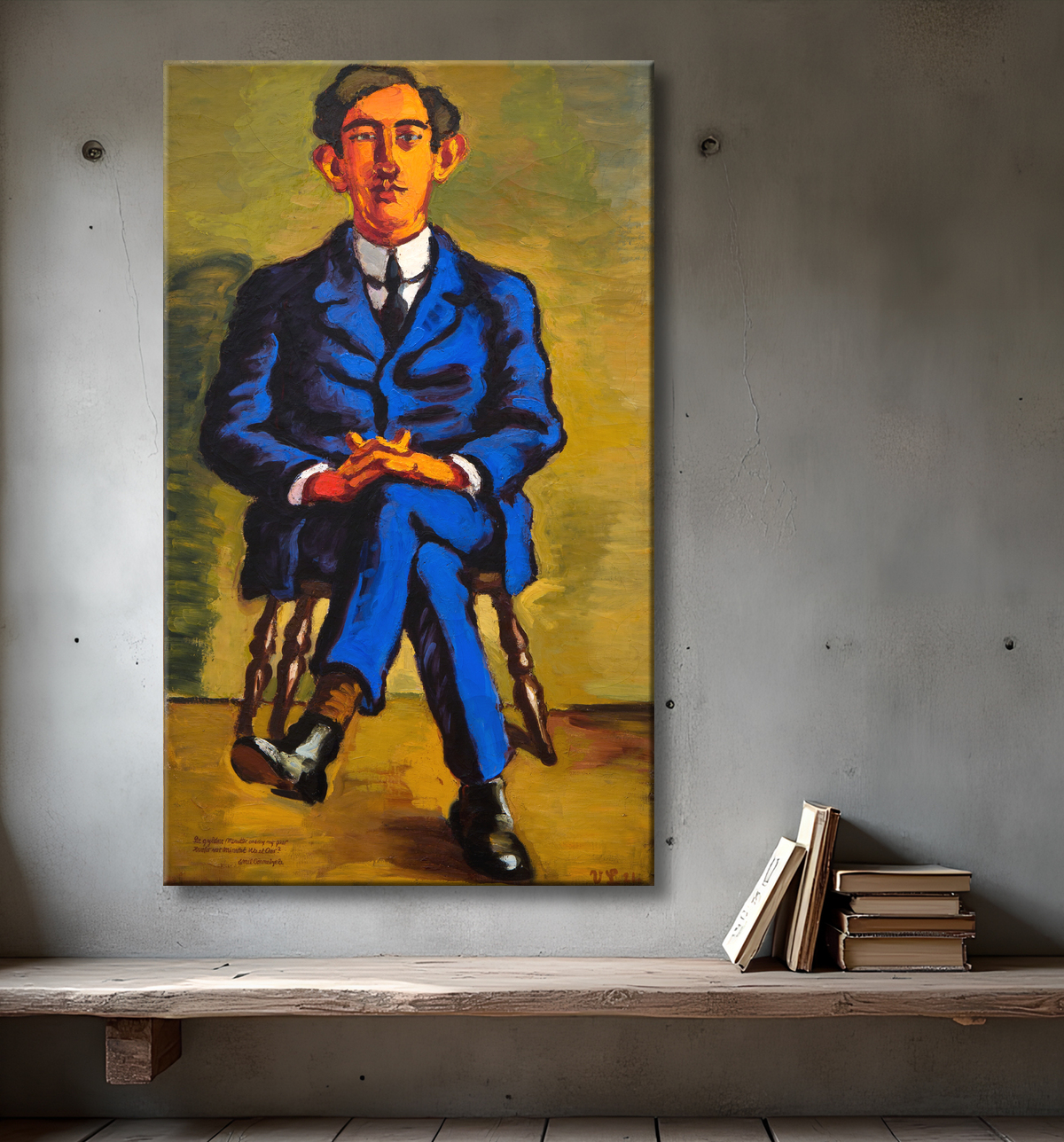 Reproduction Portrait du poète Emil Bønnelycke de Lundstrøm, Vilhelm avec decor
