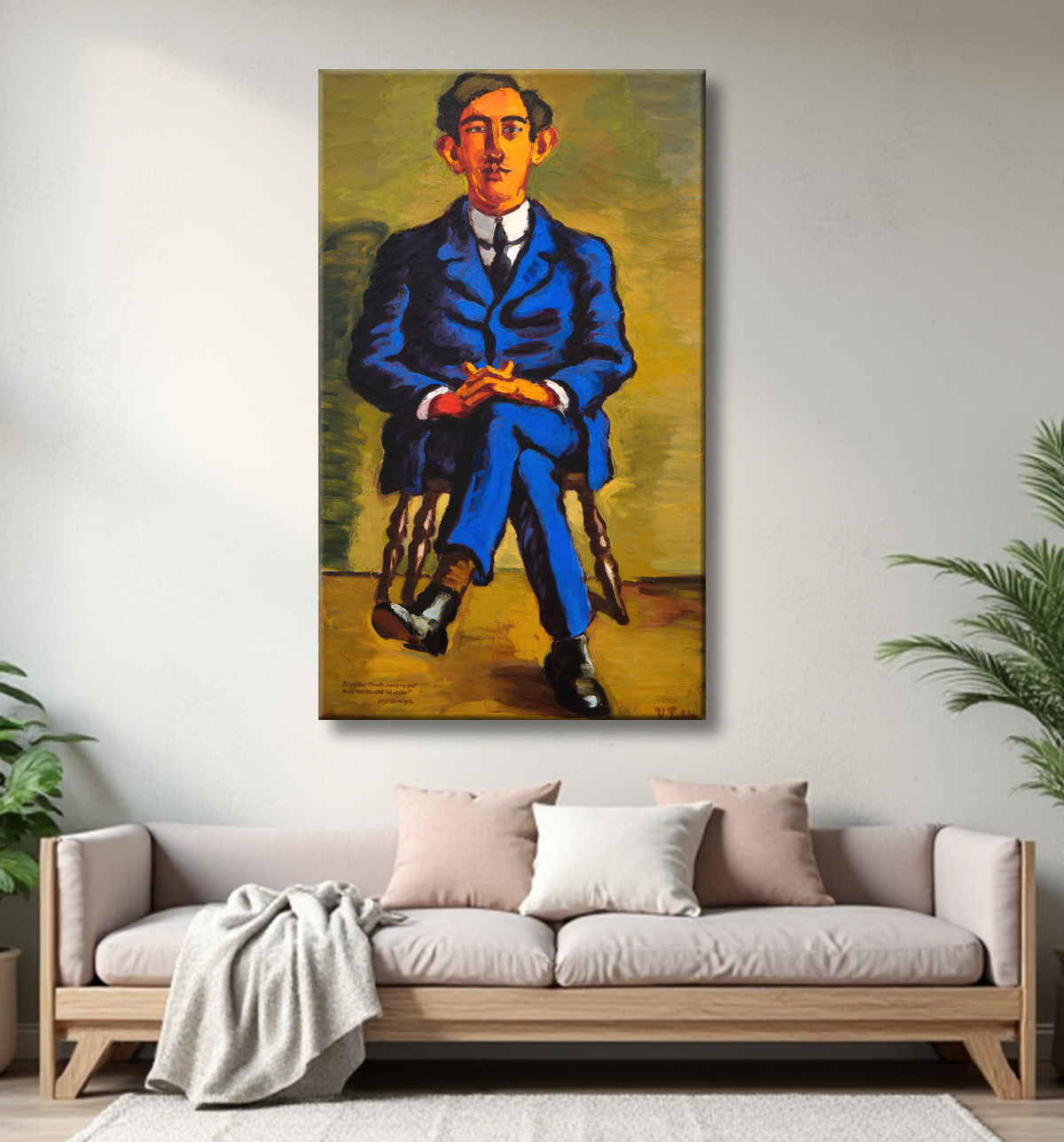 Reproduction Portrait du poète Emil Bønnelycke de Lundstrøm, Vilhelm avec decor
