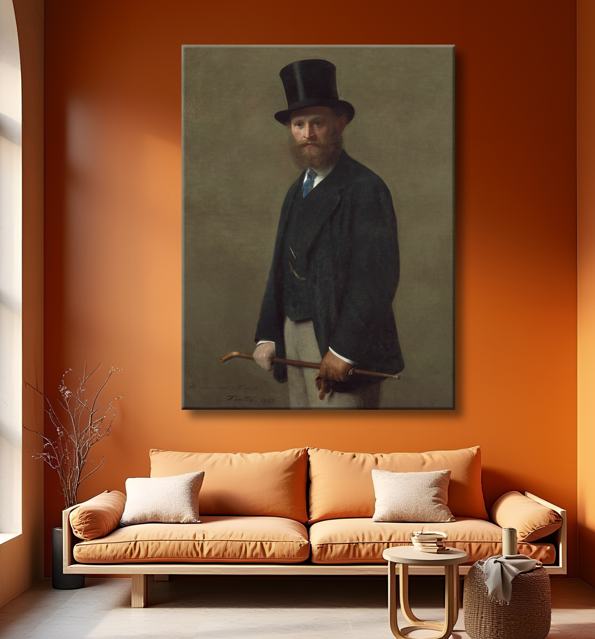 Reproduction Portrait of Édouard Manet de Henri Fantin-Latour avec decor