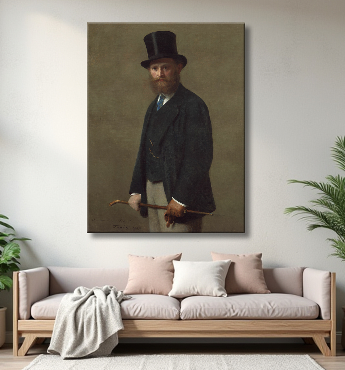 Reproduction Portrait of Édouard Manet de Henri Fantin-Latour avec decor