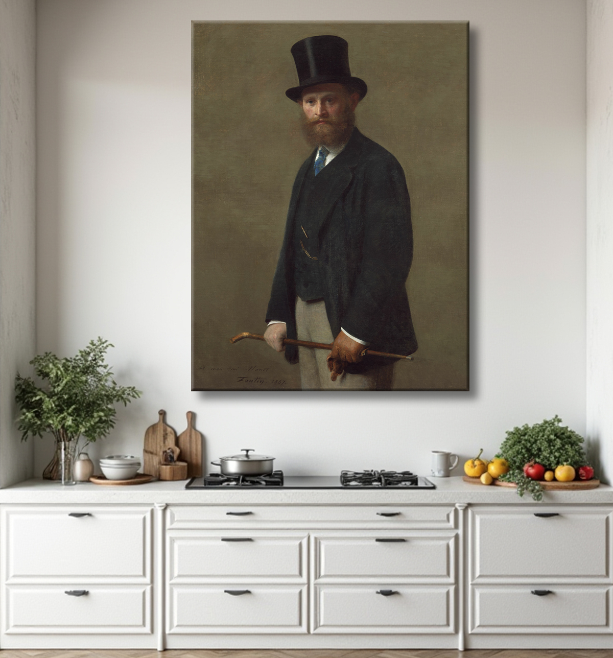 Reproduction Portrait of Édouard Manet de Henri Fantin-Latour avec decor