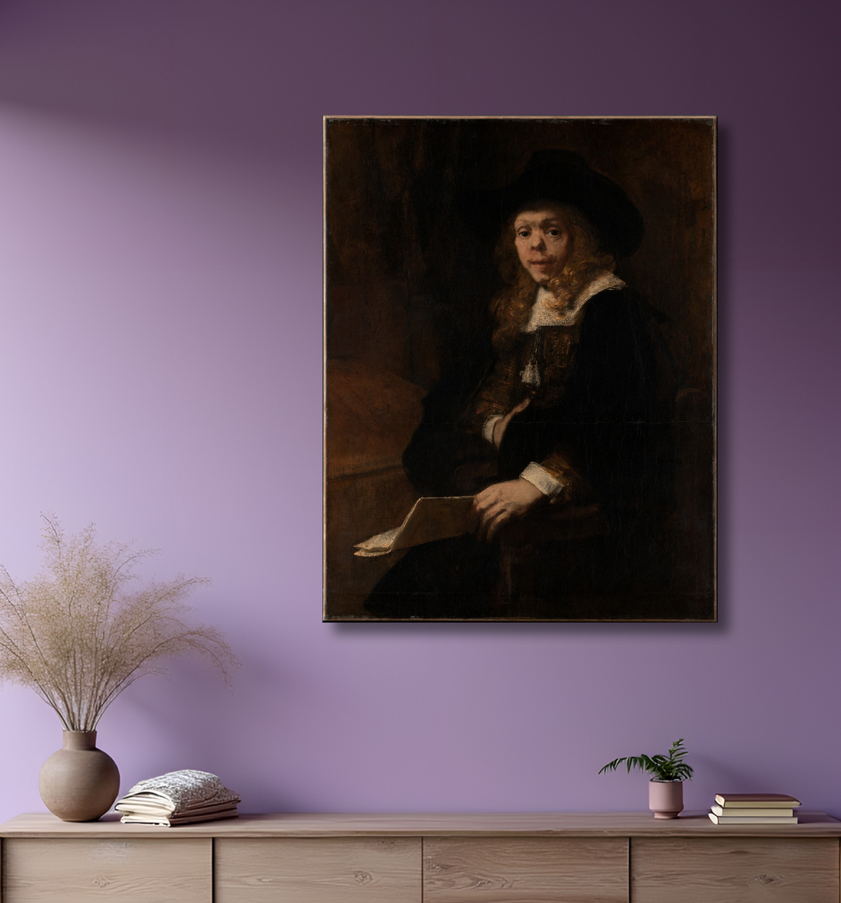 Reproduction Portrait of Gerard de Lairesse de Rembrandt (Rembrandt van Rijn) avec decor