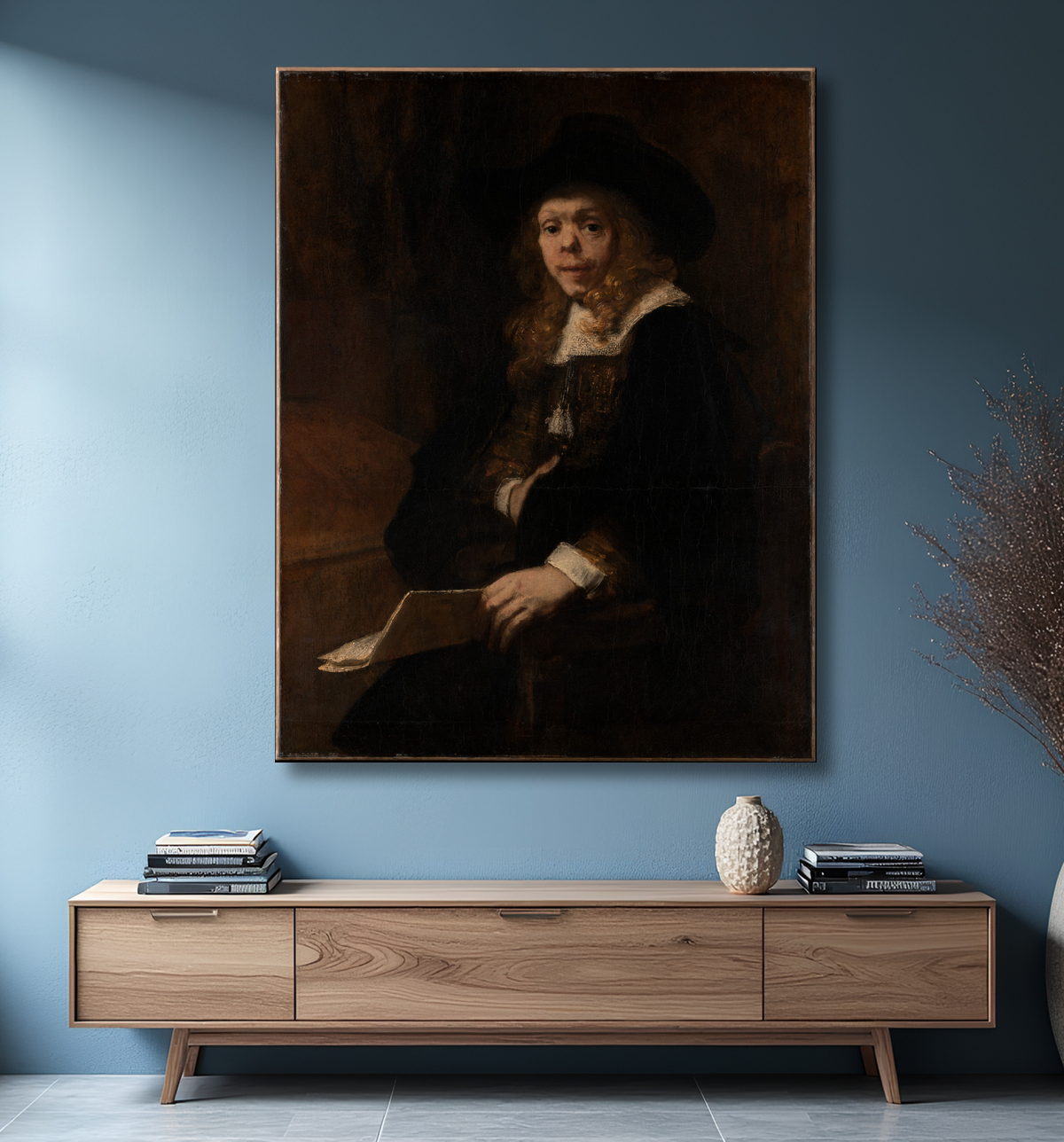 Reproduction Portrait of Gerard de Lairesse de Rembrandt (Rembrandt van Rijn) avec decor