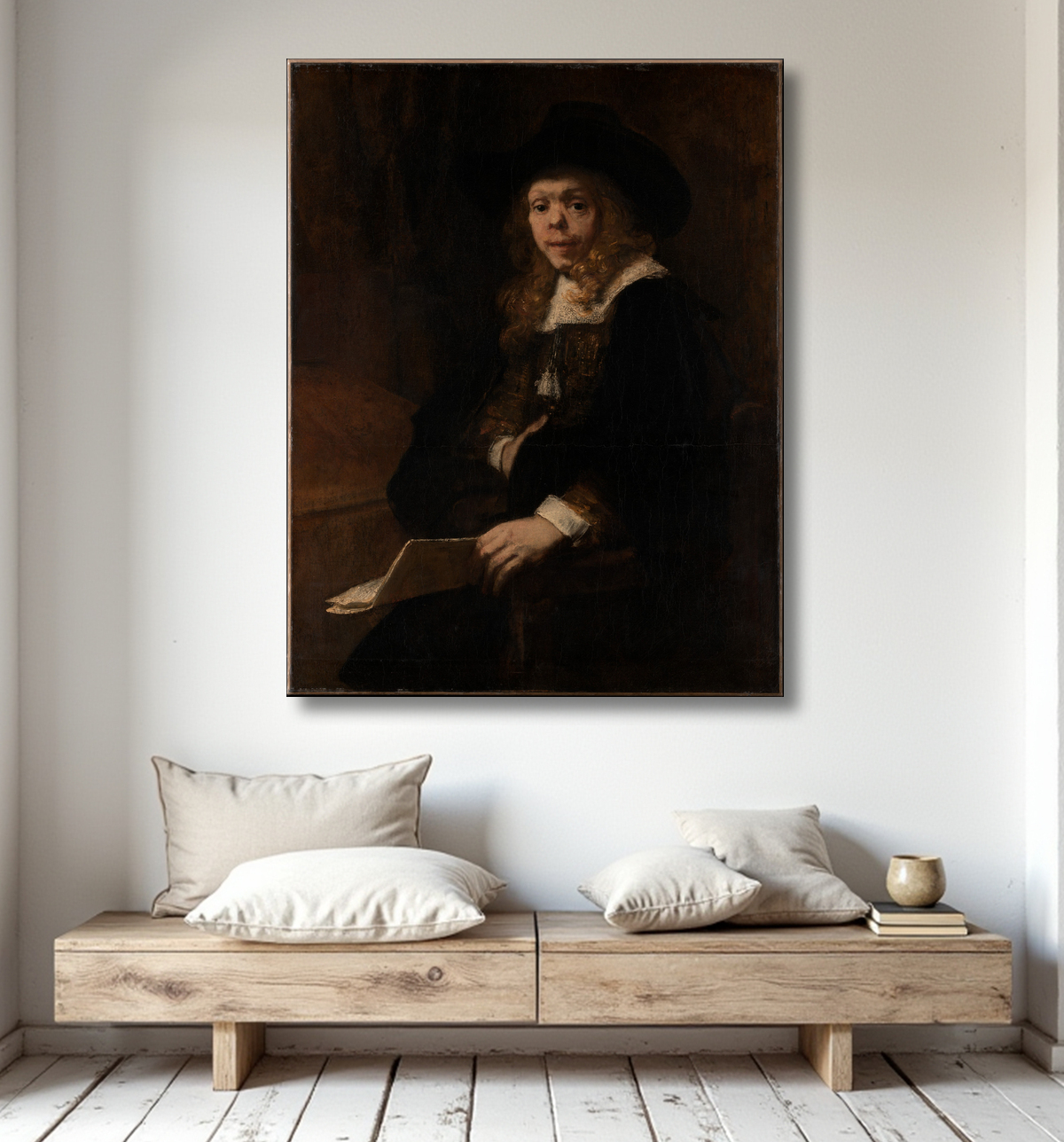 Reproduction Portrait of Gerard de Lairesse de Rembrandt (Rembrandt van Rijn) avec decor