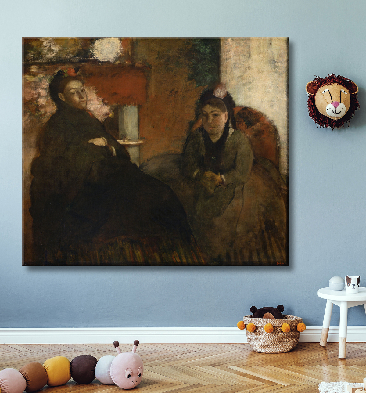 Reproduction Portrait of Mme. Lisle and Mme Loubens de Hilaire Germain Edgar Degas avec decor