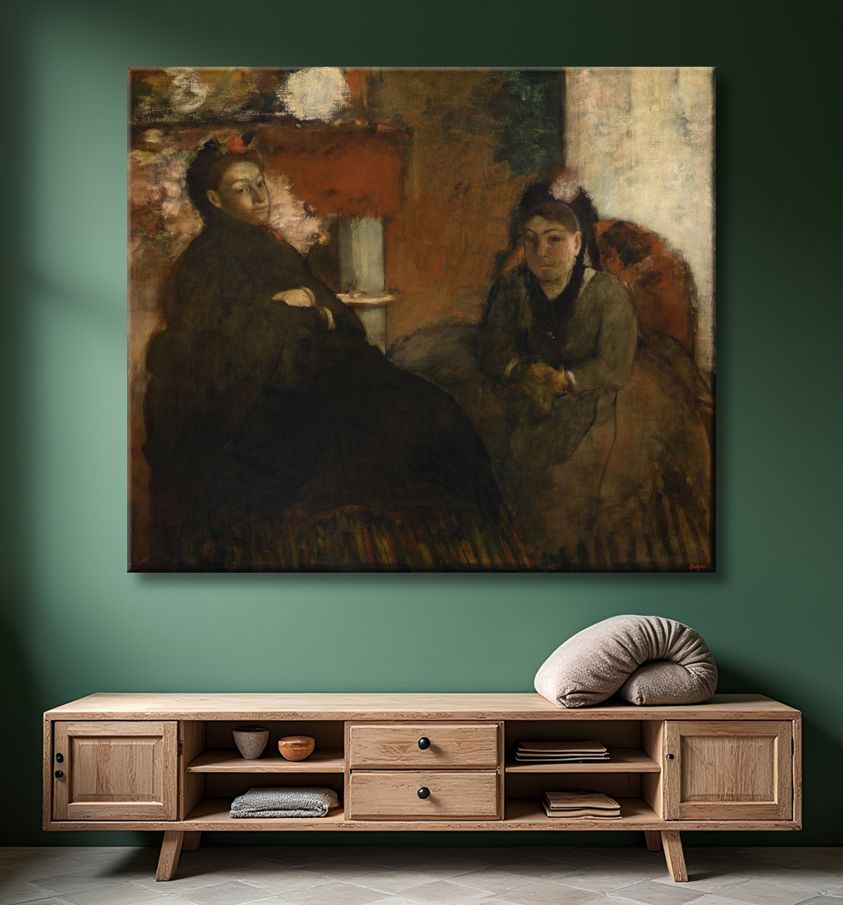 Reproduction Portrait of Mme. Lisle and Mme Loubens de Hilaire Germain Edgar Degas avec decor