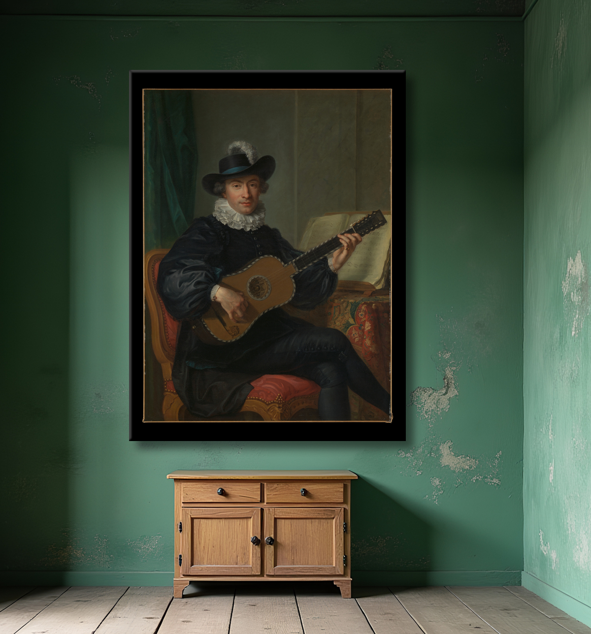 Reproduction Portrait of Monsieur Aublet de Guillaume Voiriot avec decor