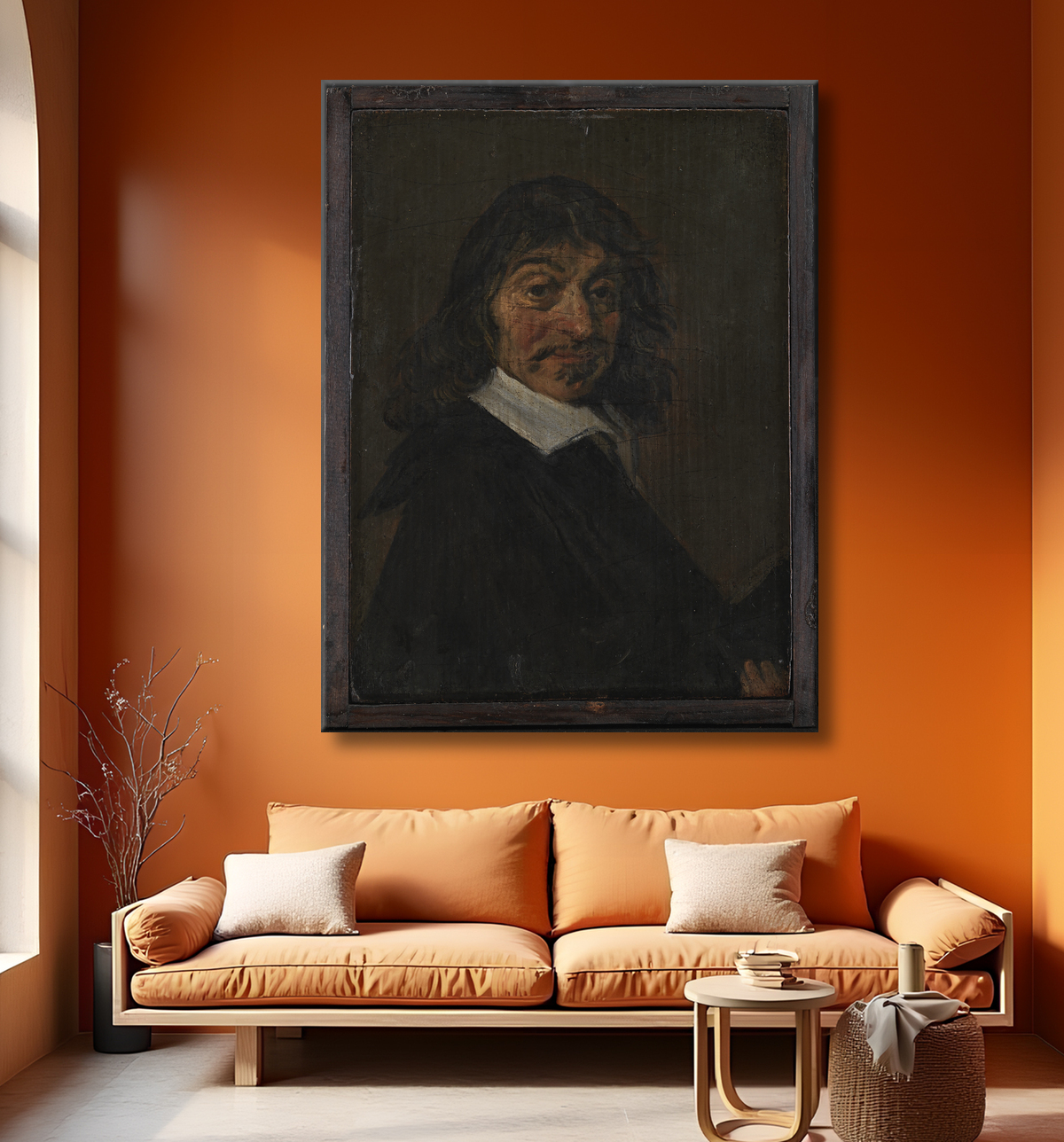 Reproduction Portrait of René Descartes (1596-1650) de Hals, Frans avec decor