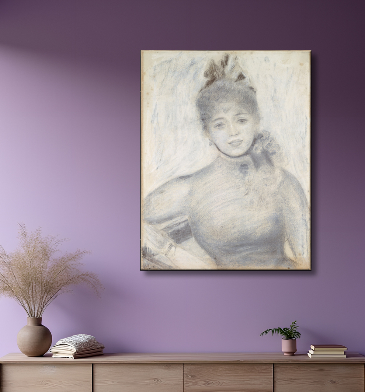 Reproduction Portrait of Séverine de Auguste Renoir avec decor