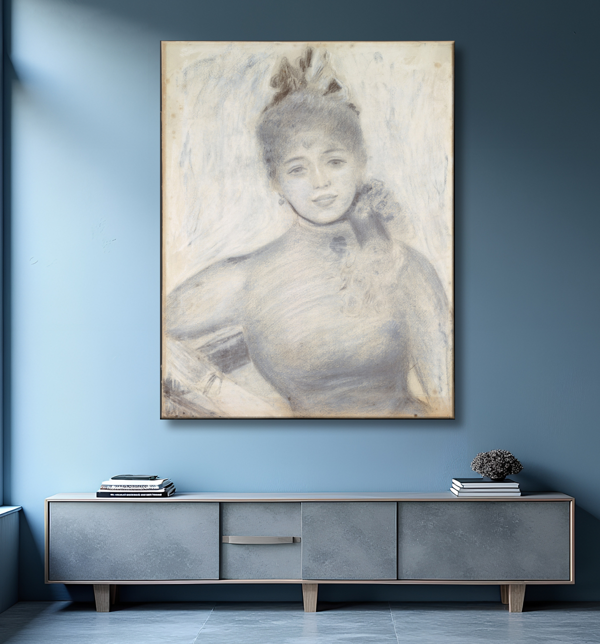 Reproduction Portrait of Séverine de Auguste Renoir avec decor
