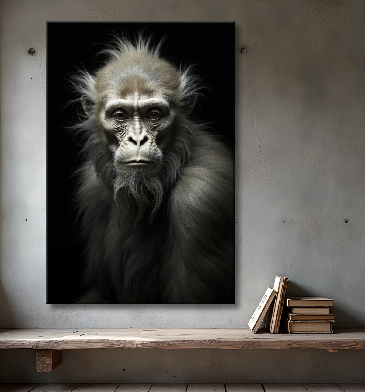 Tableau singe - Portrait chimpanzé studio avec decor
