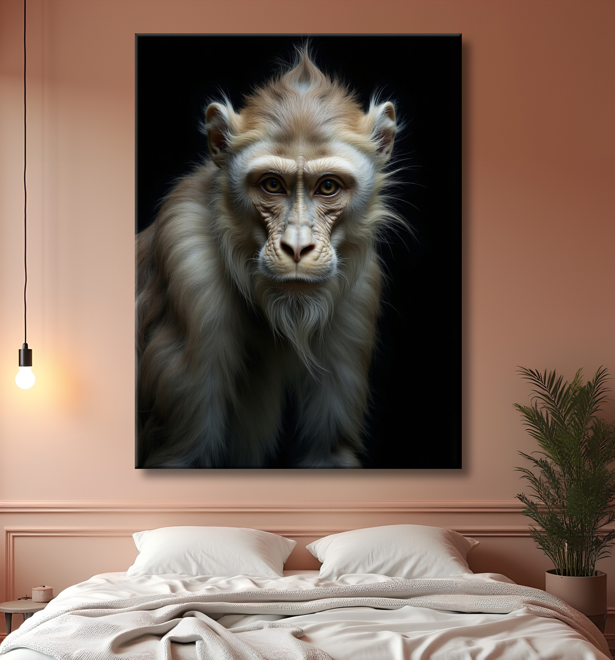 Tableau singe - Portrait chimpanzé studio avec decor