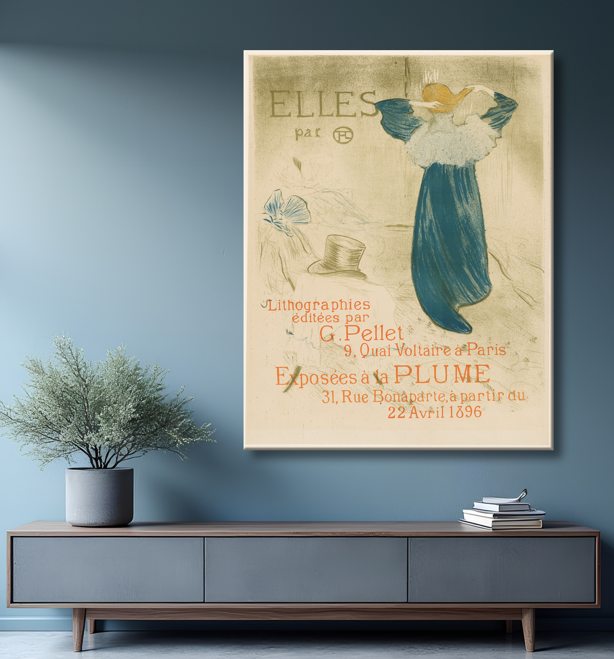 Reproduction Poster for Elles de Henri de Toulouse-Lautrec avec decor