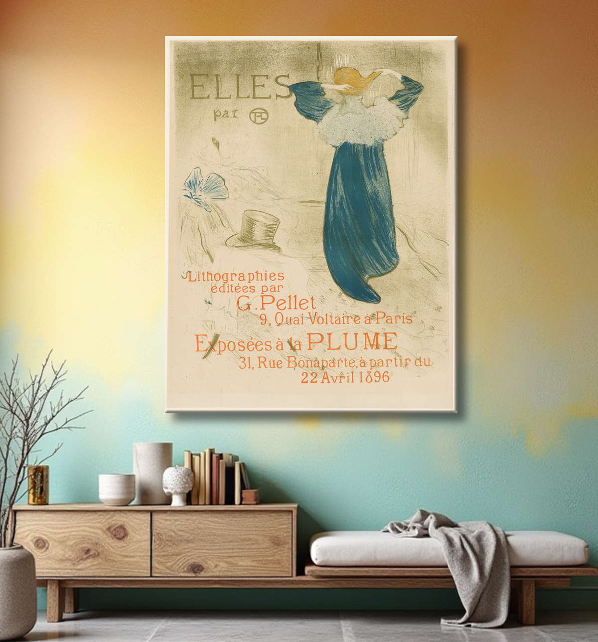 Reproduction Poster for Elles de Henri de Toulouse-Lautrec avec decor