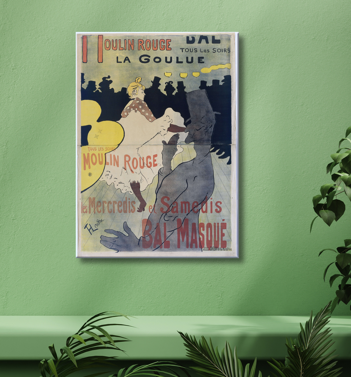 Reproduction Poster for ‘Le Moulin Rouge’ de Henri de Toulouse-Lautrec avec decor