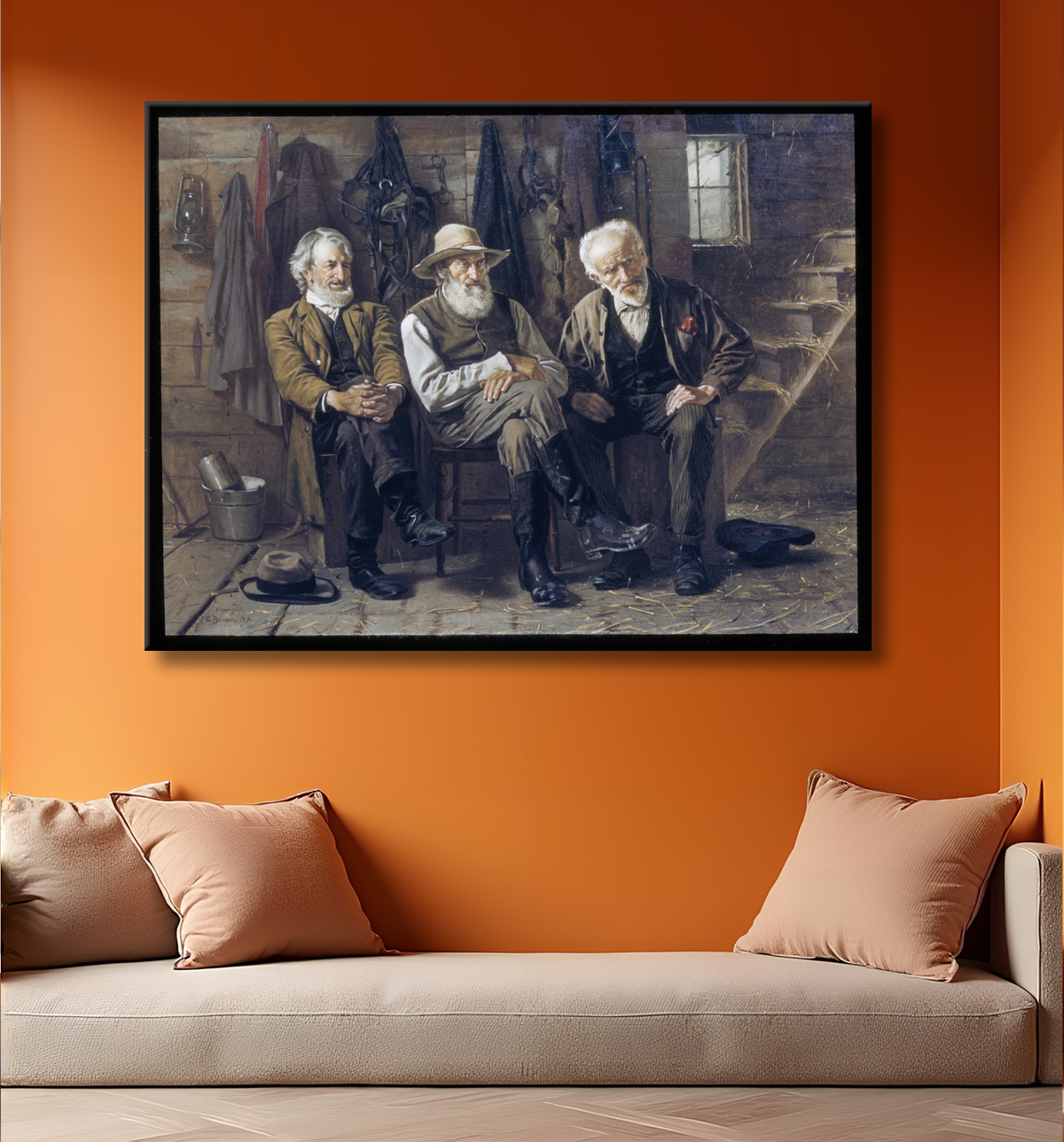 Reproduction Pour décider de la question de John George Brown avec decor