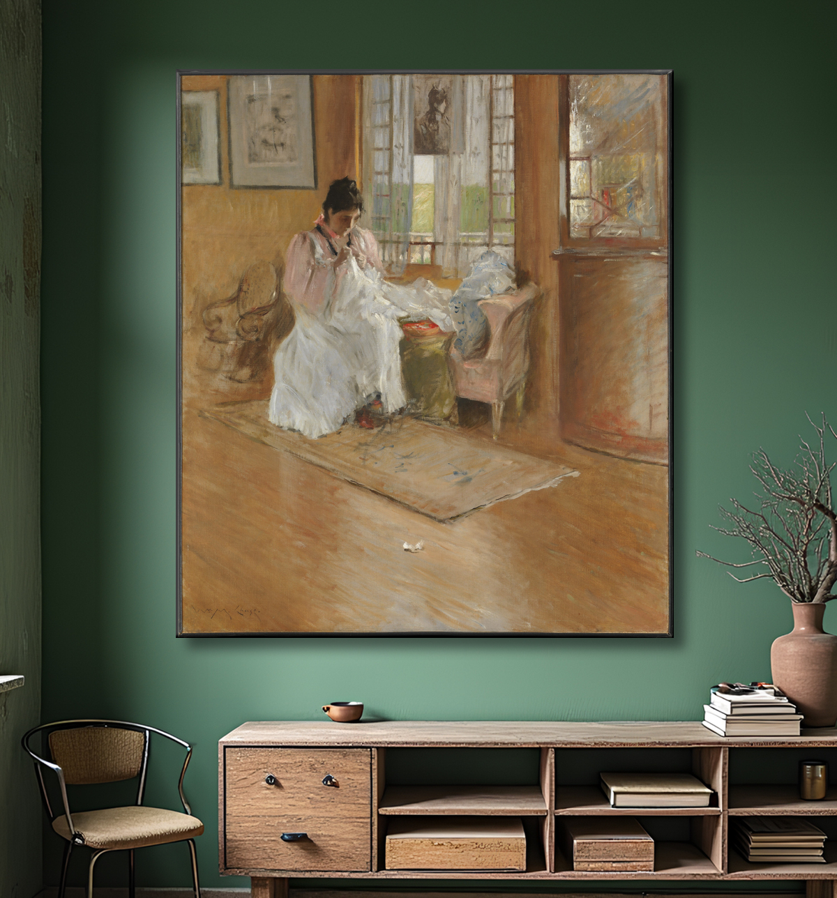 Reproduction Pour le petit de William Merritt Chase avec decor