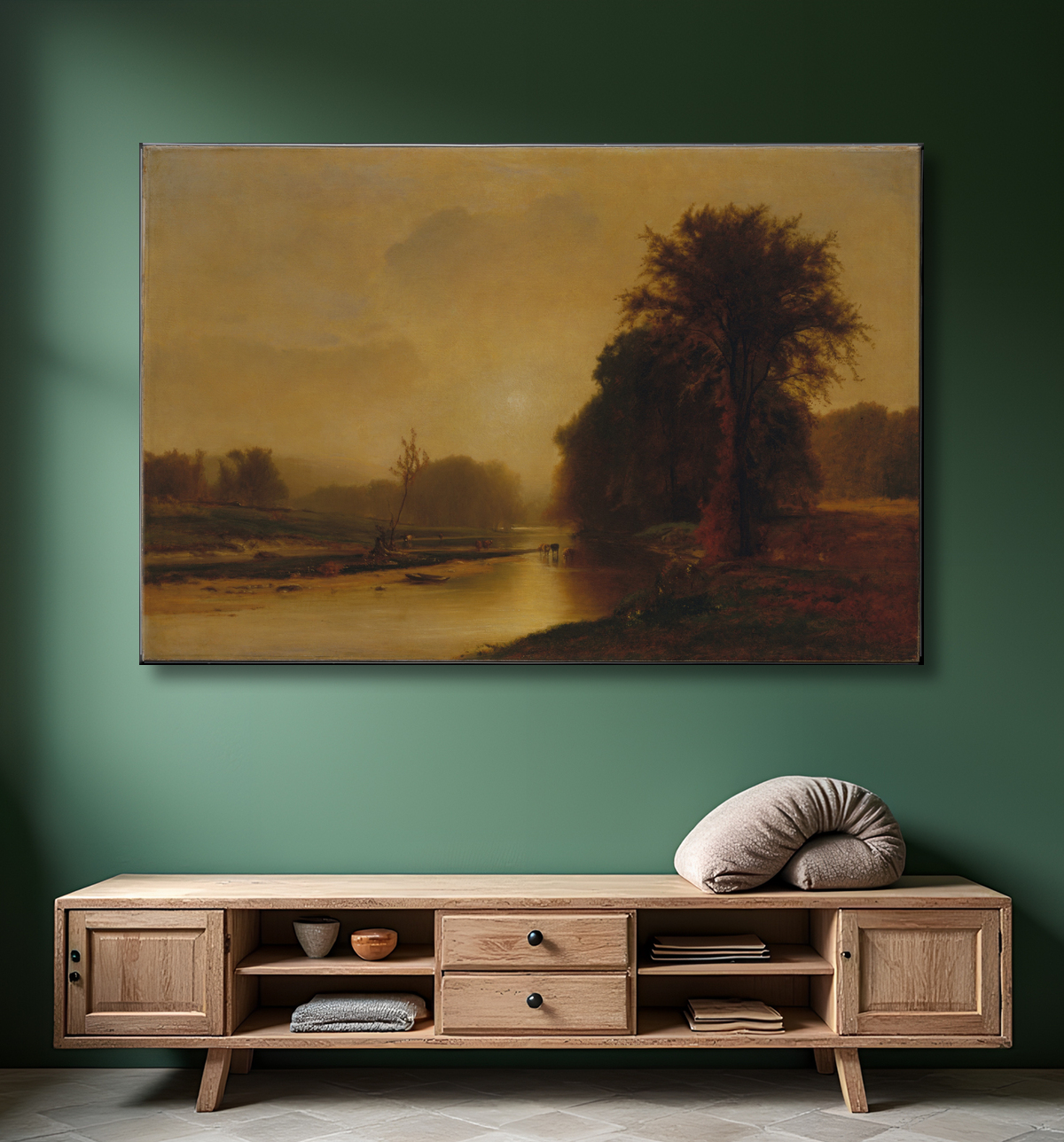 Reproduction Prairies d'automne de George Inness avec decor