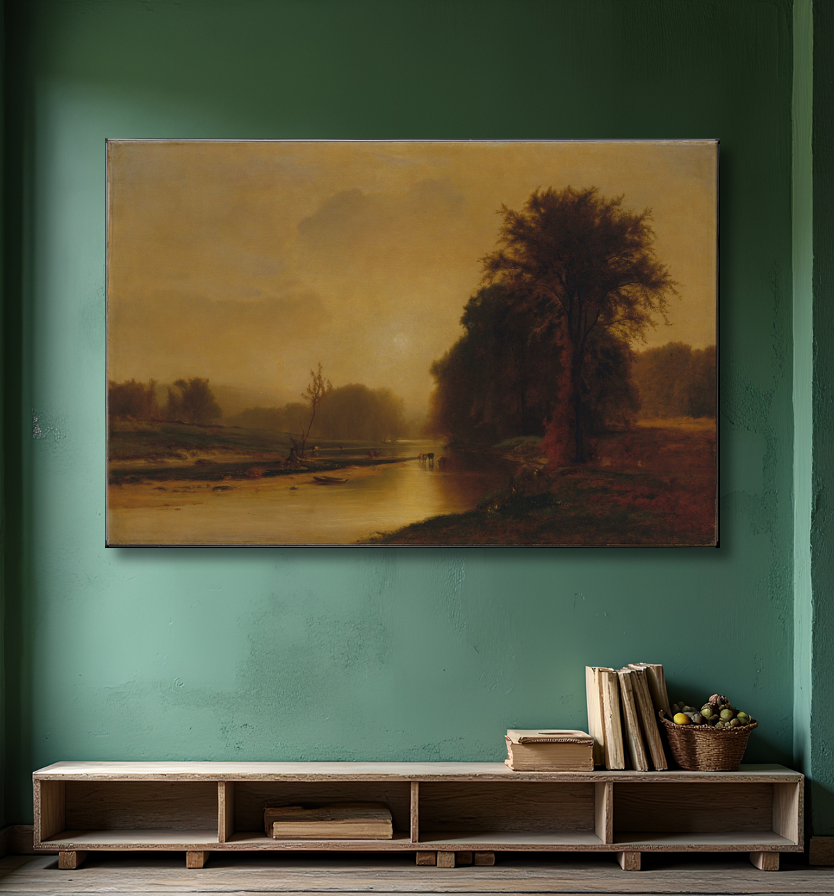 Reproduction Prairies d'automne de George Inness avec decor