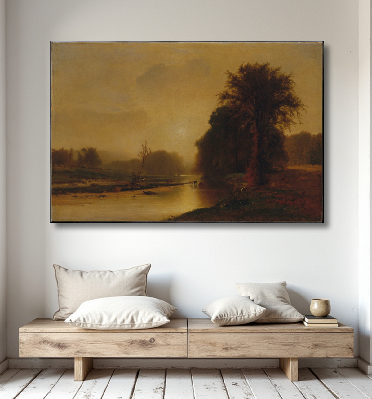 Reproduction Prairies d'automne de George Inness avec decor