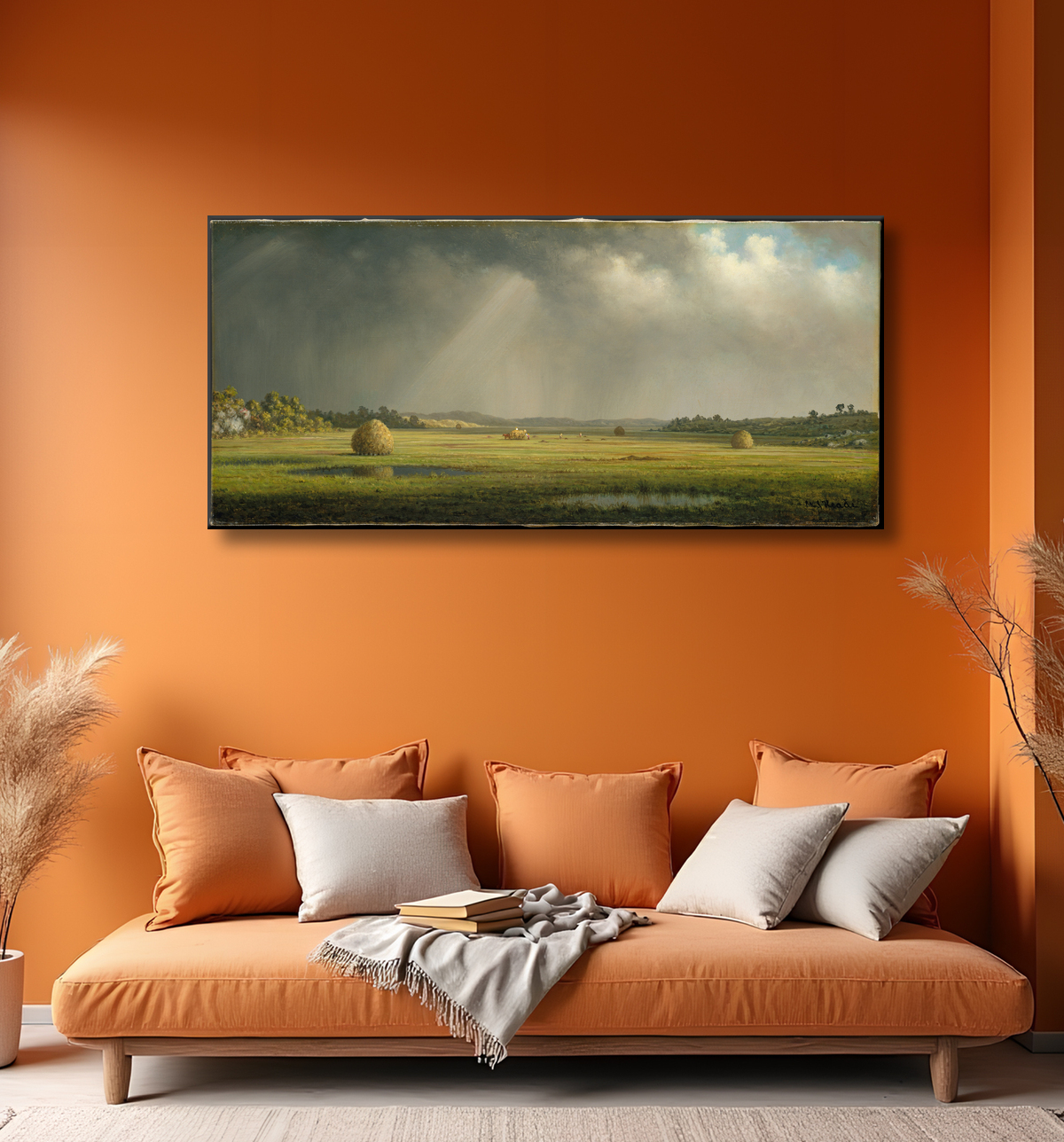 Reproduction Prairies de Newburyport de Martin Johnson Heade avec decor